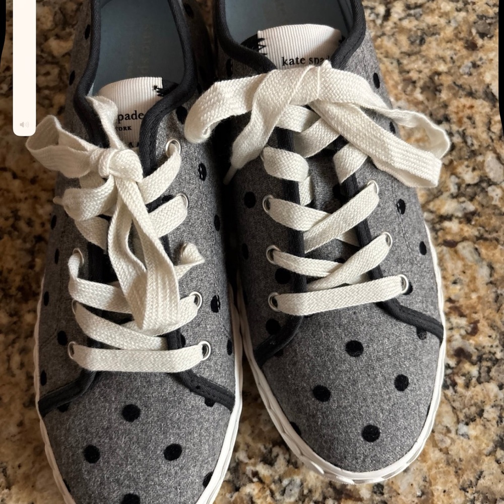 Kate Spade Navy Sneakers with White Accents gently used see pic any flaws